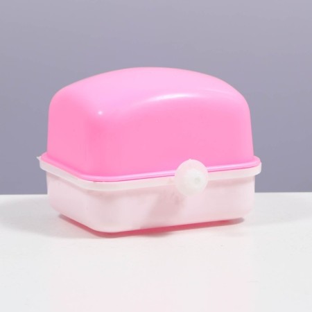 A toilet for rodents with a curly entrance, 10.4 x 8.3 x 8.6 cm, pink-1