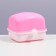 A toilet for rodents with a curly entrance, 10.4 x 8.3 x 8.6 cm, pink