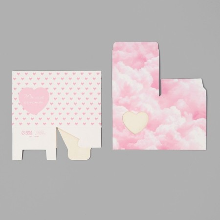 Bonbonnier box, gift packaging, pink clouds, 6 x 7 x 6 cm-6