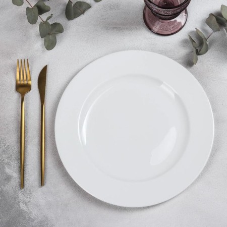 Bath porcelain plate Bistro, d = 26.7 cm, white color