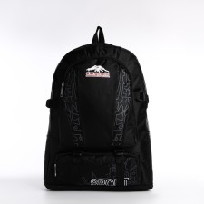 A backpack with a lightning with an increase, 55l, 5 external pockets, black color