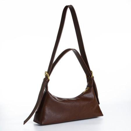 Bag Women's Baget with zipper, brown color-3