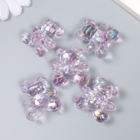 Busina Plastic for creativity "Bear" lilac 3.1x3x1.5 cm-2