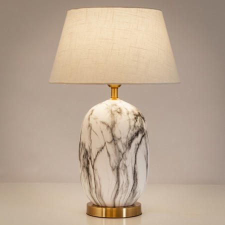 Decorative table lamp Arte Lamp Sarin A4061LT-1PB, E27, 40 W, 38x38x58 cm, copper, white