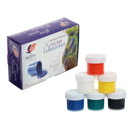 Acrylic paint, set of 6 colors x 20 ml, "ray", artistic-1