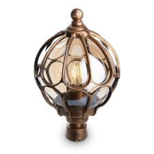 Sadovo-park lamp Feron PL3703, IP44, E27, 60 W, 180x180x320 mm, color black gold