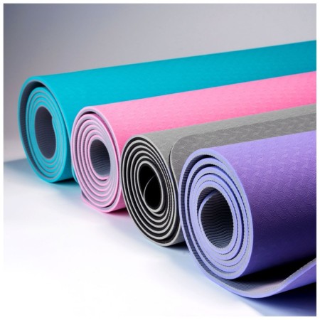 Fitness and yoga mat, 183x61x0.6 cm, gray/black color-12