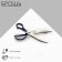 Brooch "Scissors" classic, blue color in silver