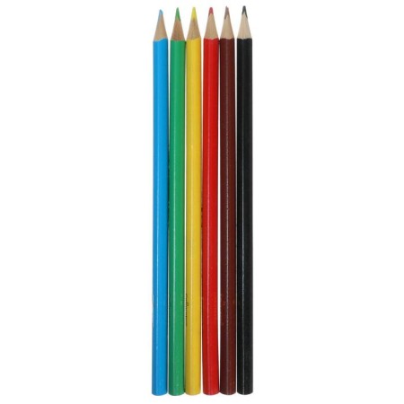 Pencils 6 colors "machine", wooden, triangular housing, in a cardboard box-5