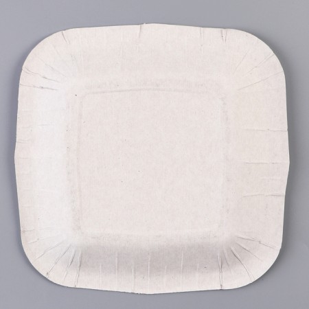 A plate disposable paper square, orange, square, 16.5x16.5 cm-3