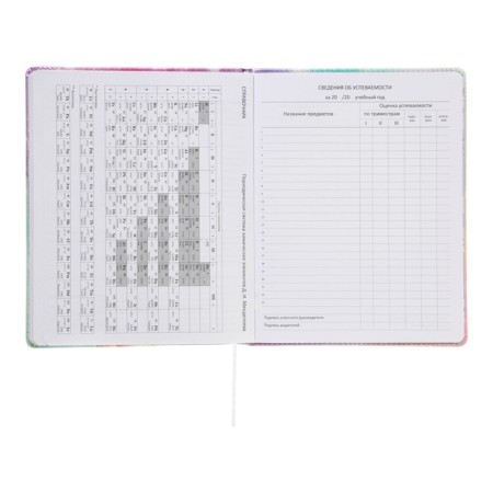 Universal diary for grade 1-11 Girl, solid cover, artificial leather, silk-screen printing, lies, 80 g/m2-11