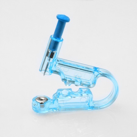 Disposable pistol for piercing, earring included "classics", white color in silver-4