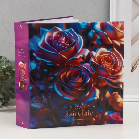 Photo album on 50 magnetic sheets 23x28 cm, "Liquid Metal Flowers 3"