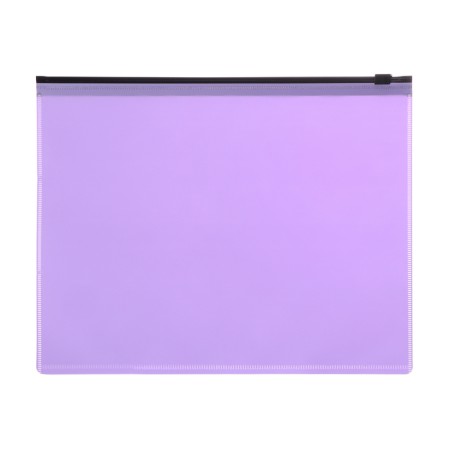 The convert folder on the A5, 150 μm, calligrata pastel, transparent, black zipper, purple, purple