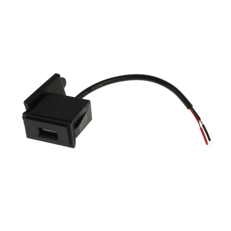 USB connector with a wire 12.5 cm, 2 PIN, 2.1 A, 5 V, black