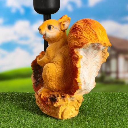 Garden Lantern "Squirrel with a nut under the flashlight" 24x24cm-4