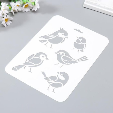 Stencil plastic "Birds" 16x22 cm-1