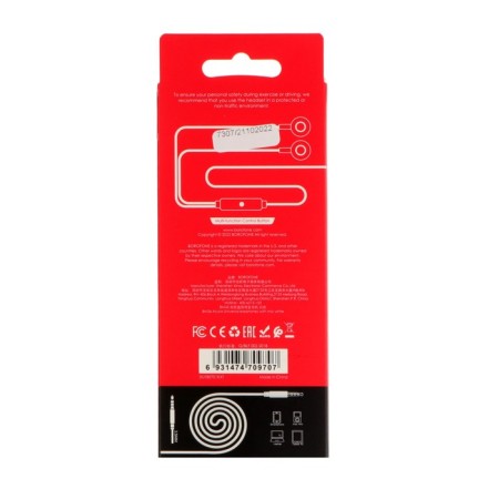Headphones Borofone BM36 Acura, vacuum, microphone, jack 3.5 mm, cable 1.2 m, white-4