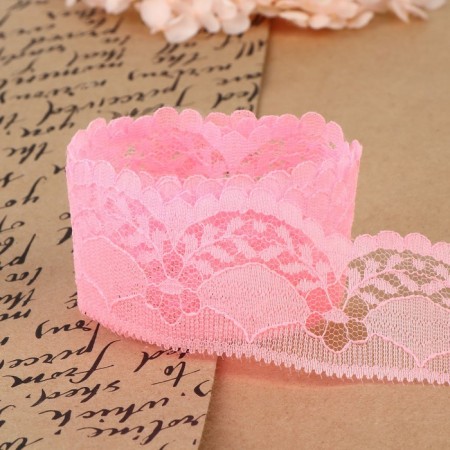 Capricon lace, 40 mm × 10 ± 1 m, pink color-2
