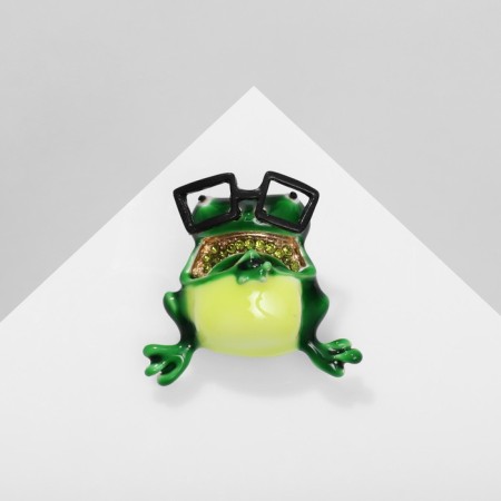 Brooch "Frog" Crazy, colored in gold-1
