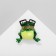 Brooch "Frog" Crazy, colored in gold