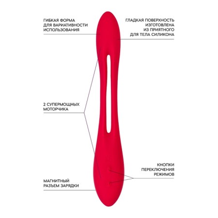 Multifunctional vibrator for Satiffyer Elastic Joy steam, red color-10