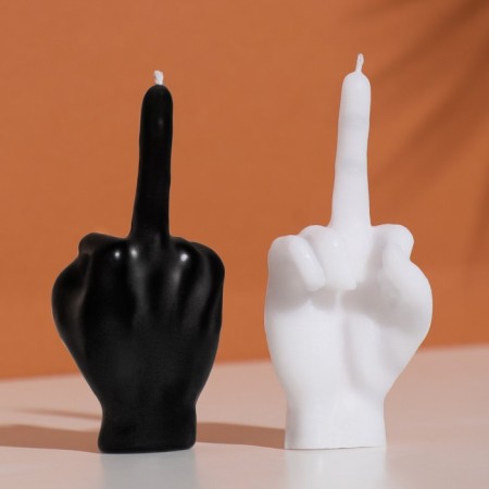 Figure candle "Hand-fake", 10x4 cm, white-7
