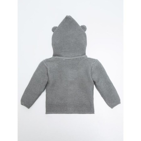Baby blouse with a hood, height 68 cm, color gray color-1