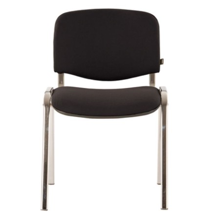 Stool for personnel and visitors to Brabix ISO CF-001, chrome frame, black fabric-1