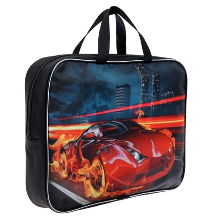 Folder with handles Textile A4, 350 x 270 x 70 mm, calligrata "car in fire", nylon-6