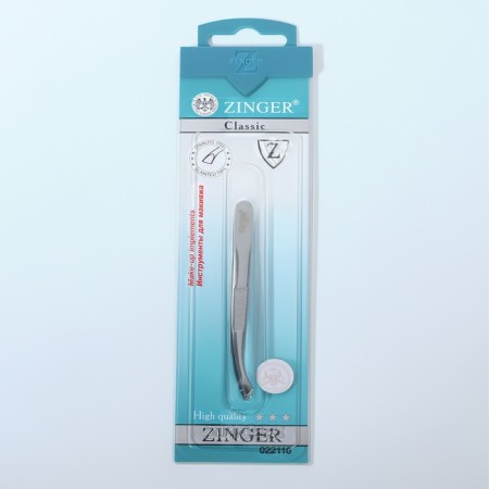 Pinzet is bent, wide, 8.5 cm, on the blist, the color is silver, B-5561-S-6