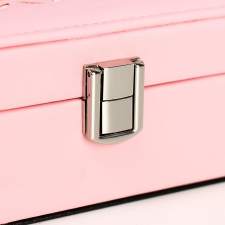 Casket to the leatherette for jewelry "Crosses" Pink 7x24x17.5cm-3