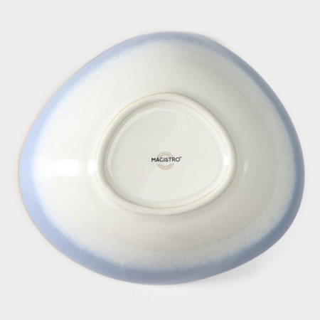 Porcelain salad Magistro "Paveti", 400 ml, D = 15.3 cm, blue color-2