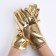 Carnival accessory- gloves, color gold, artificial leather