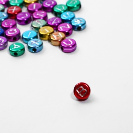 Acrylic bead "English letters" mix, 7 × 4 mm, set 10 g, color mix-1