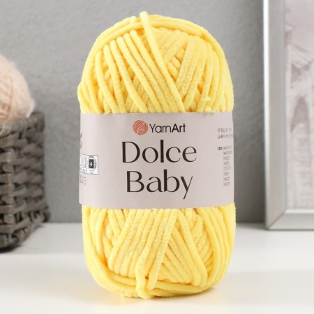 Yarn "Dolce Baby" 100% micropoliester 85m/50 g (761 lemon)-4