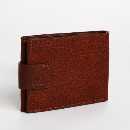 Male purse on a magnet, department for bills, for maps, for coins, brown color-1