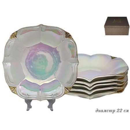 A set of deep plates of Lenardi “Pearl”, size 21x21 cm, 6 pcs