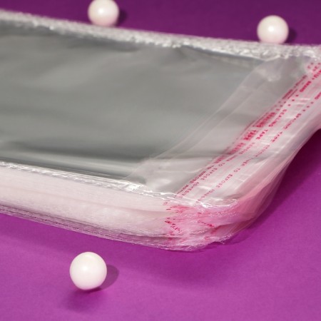 BOPP package with adhesive valve, transparent 14 x 26/3.5 cm, 30 μm-5