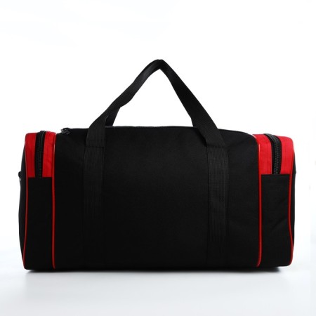 Road bag on lightning, 3 outer pockets, long belt, black/red color-1