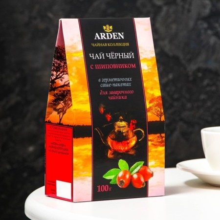 Black Arden tea with rose hips, in Sasha bags 8 x 12.5 g