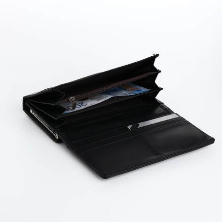 Women's wallet on magnets, black color-4