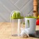 Spiral’s vegetable engine/juicer with a DOLAIN container, 2 in 1, 10 × 9.9 × 8.6 cm, the color is green, white