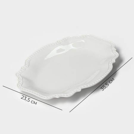 Porcelain oval Magistro “suite”, 35.5 × 23.5 cm, white color-1