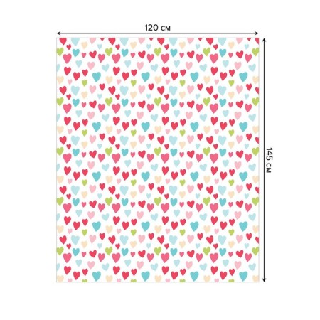 Tables on the table "Multi -colored hearts", rectangular, oxford, size 120x145 cm-1