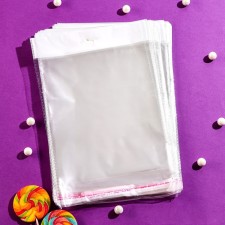 BOPP package with an adhesive valve, transparent 20 x 23/4 cm, euros, 30 μm