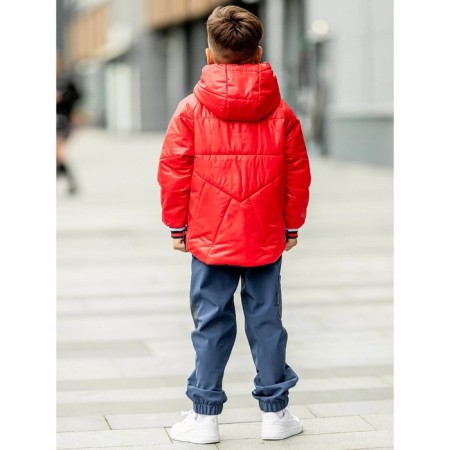 Bilateral jacket for a boy, height 140 cm, red-blue color-4