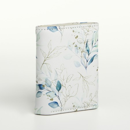 Women's wallet on the button, white color-1
