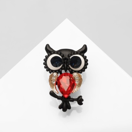 Brooch "Owl", colored in ferrous metal-1
