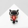 Brooch "Owl", colored in ferrous metal